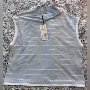 CALIA by Carrie Underwood Women's Muscle Tee - Light Blue and White